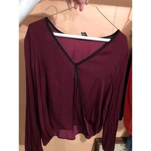 Burgundy Satin/Silk Shirt